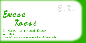 emese kocsi business card